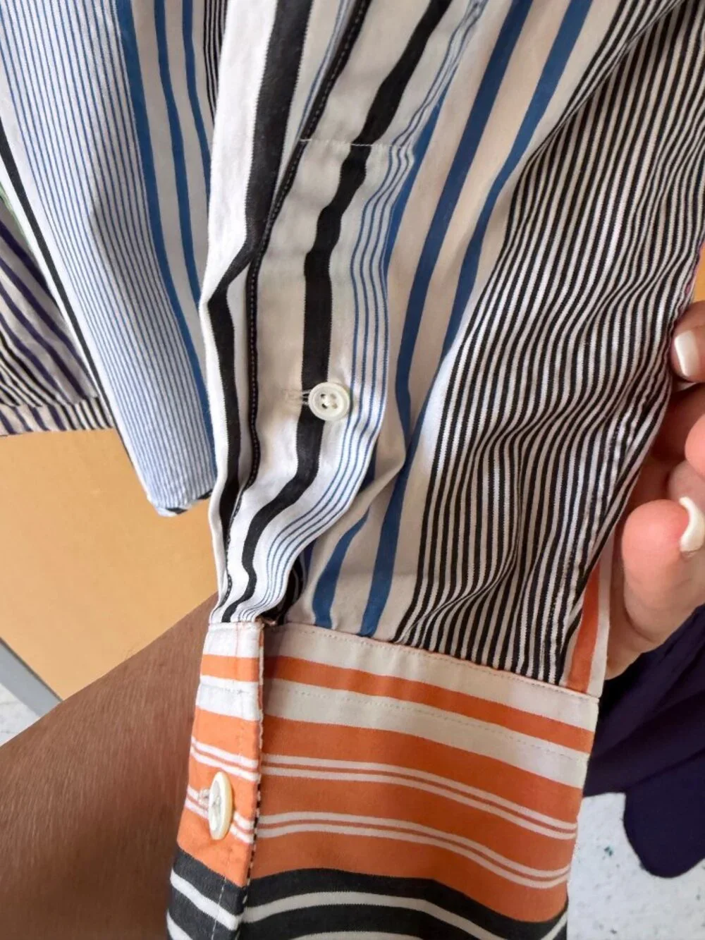 Polo Ralph Lauren Mens Striped Shirt Size M Cotton Curham Custom Fit Vintage